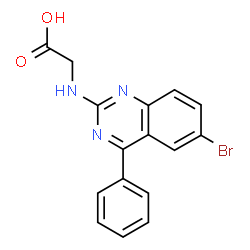 ChemSpider 2D Image | N-(6-Bromo-4-phenyl-2-quinazolinyl)glycine | C16H12BrN3O2