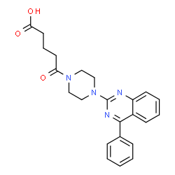 ChemSpider 2D Image | 5-Oxo-5-[4-(4-phenyl-2-quinazolinyl)-1-piperazinyl]pentanoic acid | C23H24N4O3