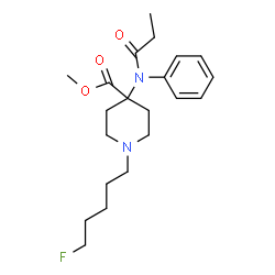 ChemSpider 2D Image | Methyl 1-(5-fluoropentyl)-4-[phenyl(propionyl)amino]-4-piperidinecarboxylate | C21H31FN2O3