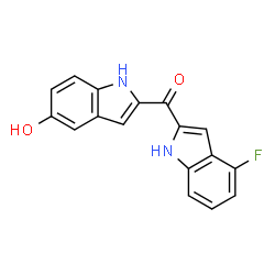 ChemSpider 2D Image | (4-Fluoro-1H-indol-2-yl)(5-hydroxy-1H-indol-2-yl)methanone | C17H11FN2O2