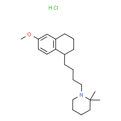 ChemSpider 2D Image | 1-[4-(6-Methoxy-1,2,3,4-tetrahydro-1-naphthalenyl)butyl]-2,2-dimethylpiperidine hydrochloride (1:1) | C22H36ClNO