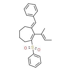 ChemSpider 2D Image | (3E)-3-Benzylidene-2-[(2E)-2-buten-2-yl]-1-(phenylsulfonyl)cycloheptene | C24H26O2S