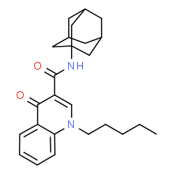 ChemSpider 2D Image | N-(Adamantan-1-yl)-4-oxo-1-pentyl-1,4-dihydro-3-quinolinecarboxamide | C25H32N2O2