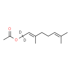 ChemSpider 2D Image | (2E)-3,7-Dimethyl(1,1-~2~H_2_)-2,6-octadien-1-yl acetate | C12H18D2O2
