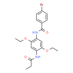 ChemSpider 2D Image | 4-bromo-N-[2,5-diethoxy-4-(propanoylamino)phenyl]benzamide | C20H23BrN2O4
