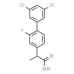 ChemSpider 2D Image | 2-(3',5'-Dichloro-2-fluoro-4-biphenylyl)propanoic acid | C15H11Cl2FO2