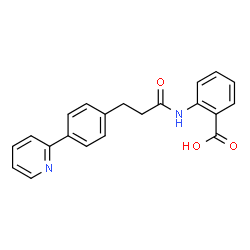 ChemSpider 2D Image | 2-({3-[4-(2-Pyridinyl)phenyl]propanoyl}amino)benzoic acid | C21H18N2O3