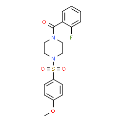 ChemSpider 2D Image | (2-Fluorophenyl){4-[(4-methoxyphenyl)sulfonyl]-1-piperazinyl}methanone | C18H19FN2O4S