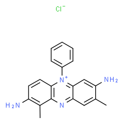 ChemSpider 2D Image | 2,7-Diamino-1,8-dimethyl-5-phenylphenazin-5-ium chloride | C20H19ClN4