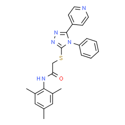 ChemSpider 2D Image | N-Mesityl-2-{[4-phenyl-5-(4-pyridinyl)-4H-1,2,4-triazol-3-yl]sulfanyl}acetamide | C24H23N5OS