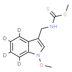 ChemSpider 2D Image | Methyl {[1-methoxy(4,5,6,7-~2~H_4_)-1H-indol-3-yl]methyl}carbamodithioate | C12H10D4N2OS2
