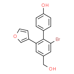 ChemSpider 2D Image | 2'-Bromo-6'-(3-furyl)-4'-(hydroxymethyl)-4-biphenylol | C17H13BrO3