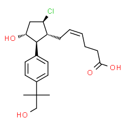 ChemSpider 2D Image | (4Z)-6-{(1R,2S,3R,5R)-5-Chloro-3-hydroxy-2-[4-(1-hydroxy-2-methyl-2-propanyl)phenyl]cyclopentyl}-4-hexenoic acid | C21H29ClO4