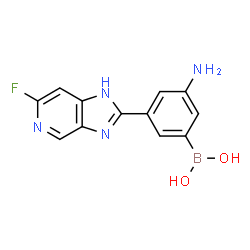 ChemSpider 2D Image | [3-Amino-5-(6-fluoro-1H-imidazo[4,5-c]pyridin-2-yl)phenyl]boronic acid | C12H10BFN4O2
