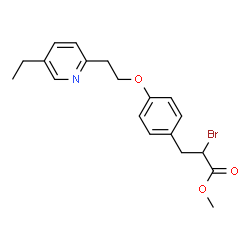 ChemSpider 2D Image | Methyl 2-bromo-3-[4-[2-(5-ethyl-2-pyridyl)ethoxy]phenyl]propionate | C19H22BrNO3