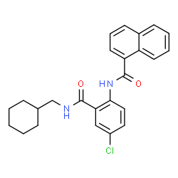 ChemSpider 2D Image | N-{4-Chloro-2-[(cyclohexylmethyl)carbamoyl]phenyl}-1-naphthamide | C25H25ClN2O2