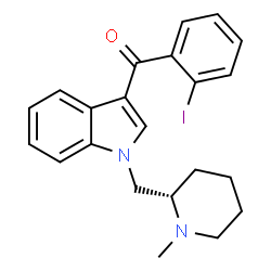ChemSpider 2D Image | (S)-1-((N-methyl-2-piperidinyl)methyl)-3-(2-iodobenzoyl)-1H-indole | C22H23IN2O