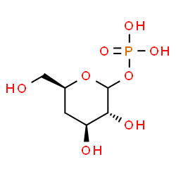 ChemSpider 2D Image | 4-Deoxy-1-O-phosphono-D-xylo-hexopyranose | C6H13O8P