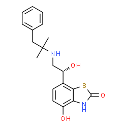 ChemSpider 2D Image | 4-Hydroxy-7-{(1R)-1-hydroxy-2-[(2-methyl-1-phenyl-2-propanyl)amino]ethyl}-1,3-benzothiazol-2(3H)-one | C19H22N2O3S