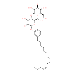 ChemSpider 2D Image | 3-[(8Z,11Z)-8,11-Pentadecadien-1-yl]phenyl 4-O-beta-D-galactopyranosyl-beta-D-glucopyranoside | C33H52O11