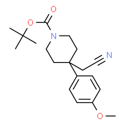 ChemSpider 2D Image | tert-butyl 4-(cyanomethyl)-4-(4-methoxyphenyl)piperidine-1-carboxylate | C19H26N2O3