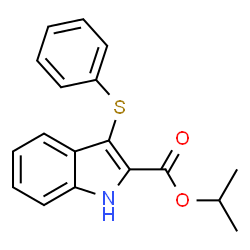 ChemSpider 2D Image | Isopropyl 3-(phenylsulfanyl)-1H-indole-2-carboxylate | C18H17NO2S