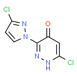 ChemSpider 2D Image | 6-Chloro-3-(3-chloro-1H-pyrazol-1-yl)-4(1H)-pyridazinone | C7H4Cl2N4O