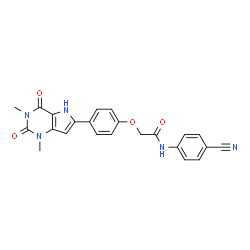 ChemSpider 2D Image | N-(4-Cyanophenyl)-2-[4-(1,3-dimethyl-2,4-dioxo-2,3,4,5-tetrahydro-1H-pyrrolo[3,2-d]pyrimidin-6-yl)phenoxy]acetamide | C23H19N5O4