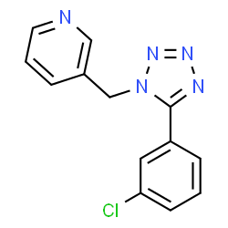 ChemSpider 2D Image | 3-{[5-(3-Chlorophenyl)-1H-tetrazol-1-yl]methyl}pyridine | C13H10ClN5