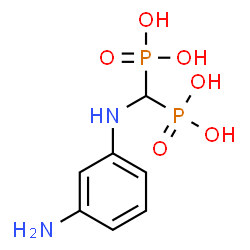 ChemSpider 2D Image | {[(3-Aminophenyl)amino]methylene}bis(phosphonic acid) | C7H12N2O6P2