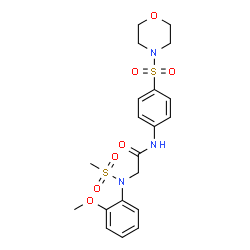 ChemSpider 2D Image | N~2~-(2-Methoxyphenyl)-N~2~-(methylsulfonyl)-N-[4-(4-morpholinylsulfonyl)phenyl]glycinamide | C20H25N3O7S2
