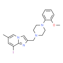 ChemSpider 2D Image | 8-Iodo-2-{[4-(2-methoxyphenyl)-1-piperazinyl]methyl}-6-methylimidazo[1,2-a]pyridine | C20H23IN4O