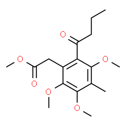 ChemSpider 2D Image | Methyl (2-butyryl-3,5,6-trimethoxy-4-methylphenyl)acetate | C17H24O6