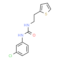 ChemSpider 2D Image | 1-(3-Chlorophenyl)-3-[2-(2-thienyl)ethyl]urea | C13H13ClN2OS