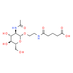 ChemSpider 2D Image | 5-({2-[(2-Acetamido-2-deoxy-beta-D-glucopyranosyl)oxy]ethyl}amino)-5-oxopentanoic acid | C15H26N2O9