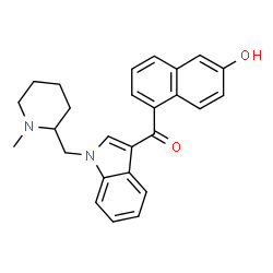 ChemSpider 2D Image | (6-Hydroxy-1-naphthyl){1-[(1-methyl-2-piperidinyl)methyl]-1H-indol-3-yl}methanone | C26H26N2O2