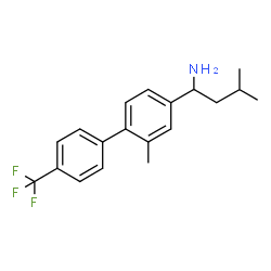 ChemSpider 2D Image | 3-Methyl-1-[2-methyl-4'-(trifluoromethyl)-4-biphenylyl]-1-butanamine | C19H22F3N