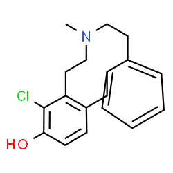 ChemSpider 2D Image | 4-chloro-7-methyl-5,6,7,8,9,14-hexahydrodibenz(d,g)azecin-3-ol | C18H20ClNO