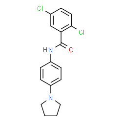 ChemSpider 2D Image | 2,5-Dichloro-N-[4-(1-pyrrolidinyl)phenyl]benzamide | C17H16Cl2N2O