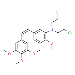 ChemSpider 2D Image | N,N-Bis(2-chloroethyl)-2-methoxy-5-[(Z)-2-(3,4,5-trimethoxyphenyl)vinyl]aniline | C22H27Cl2NO4