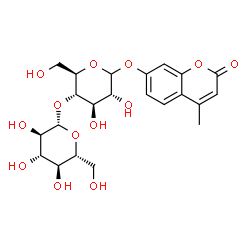 ChemSpider 2D Image | 4-Methyl-2-oxo-2H-chromen-7-yl 4-O-beta-D-glucopyranosyl-D-glucopyranoside | C22H28O13