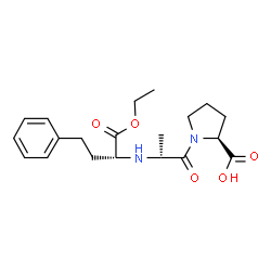 ChemSpider 2D Image | N-[(2R)-1-Ethoxy-1-oxo-4-phenyl-2-butanyl]-D-alanyl-L-proline | C20H28N2O5
