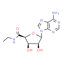 ChemSpider 2D Image | (2S,3R,4S)-5-(6-Amino-9H-purin-9-yl)-N-ethyl-3,4-dihydroxytetrahydro-2-furancarboxamide (non-preferred name) | C12H16N6O4