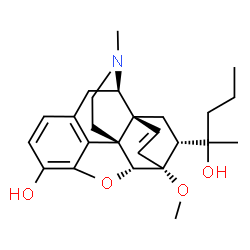ChemSpider 2D Image | (5alpha,7alpha,14beta)-7-[(2S)-2-Hydroxy-2-pentanyl]-6-methoxy-17-methyl-4,5-epoxy-6,14-ethenomorphinan-3-ol | C25H33NO4