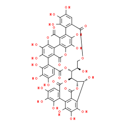 ChemSpider 2D Image | (10R,11R)-10-[(14R,15S,19R)-2,3,4,7,8,9,19-Heptahydroxy-12,17-dioxo-13,16-dioxatetracyclo[13.3.1.0~5,18~.0~6,11~]nonadeca-1(18),2,4,6,8,10-hexaen-14-yl]-3,4,5,11,17,18,19,22,23,34,35-undecahydroxy-9,1
3,25,32-tetraoxaheptacyclo[25.8.0.0~2,7~.0~15,20~.0~21,30~.0~24,29~.0~28,33~]pentatriaconta-1(35),2,4,6,15,17,19,21,23,27,29,33-dodecaene-8,14,26,31-tetrone | C48H28O30