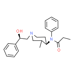 ChemSpider 2D Image | N-{(4R)-1-[(2R)-2-Hydroxy-2-phenylethyl]-3-methyl-4-piperidinyl}-N-phenylpropanamide | C23H30N2O2
