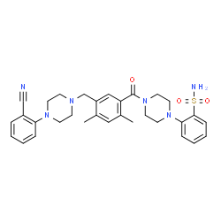 ChemSpider 2D Image | 2-[4-(5-{[4-(2-Cyanophenyl)-1-piperazinyl]methyl}-2,4-dimethylbenzoyl)-1-piperazinyl]benzenesulfonamide | C31H36N6O3S