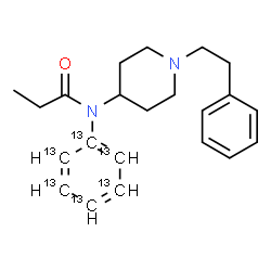 ChemSpider 2D Image | N-(~13~C_6_)Phenyl-N-[1-(2-phenylethyl)-4-piperidinyl]propanamide | C1613C6H28N2O