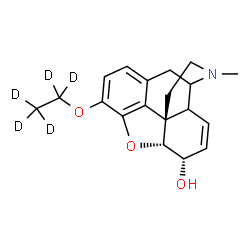 ChemSpider 2D Image | (5alpha,6alpha)-3-[(~2~H_5_)Ethyloxy]-17-methyl-7,8-didehydro-4,5-epoxymorphinan-6-ol | C19H18D5NO3