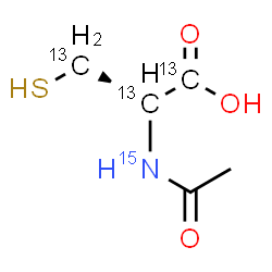 ChemSpider 2D Image | N-Acetyl-L-(~13~C_3_,~15~N)cysteine | C213C3H915NO3S
